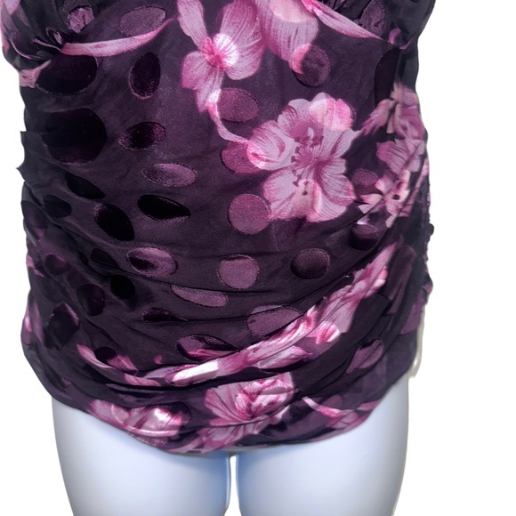 JS collections silk blend floral printed halter corset top size 14 - Picture 6 of 14